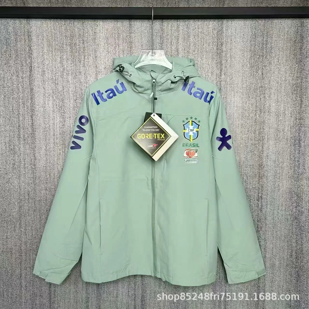 CBF x Itaú Brazil National Team Windbreaker Off-White Jacket - 3
