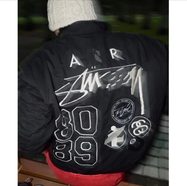 Stüssy x Nike x Beaverton Flight 80/89 Black Bomber Jacket - 21