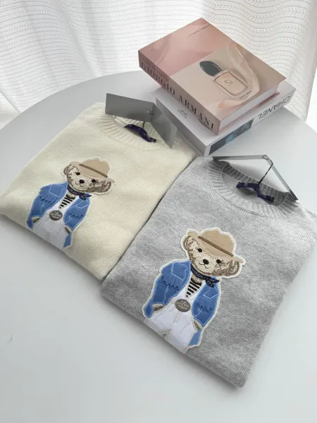 Ralph Lauren Polo Bear Embroidered Cream Sweater - 5