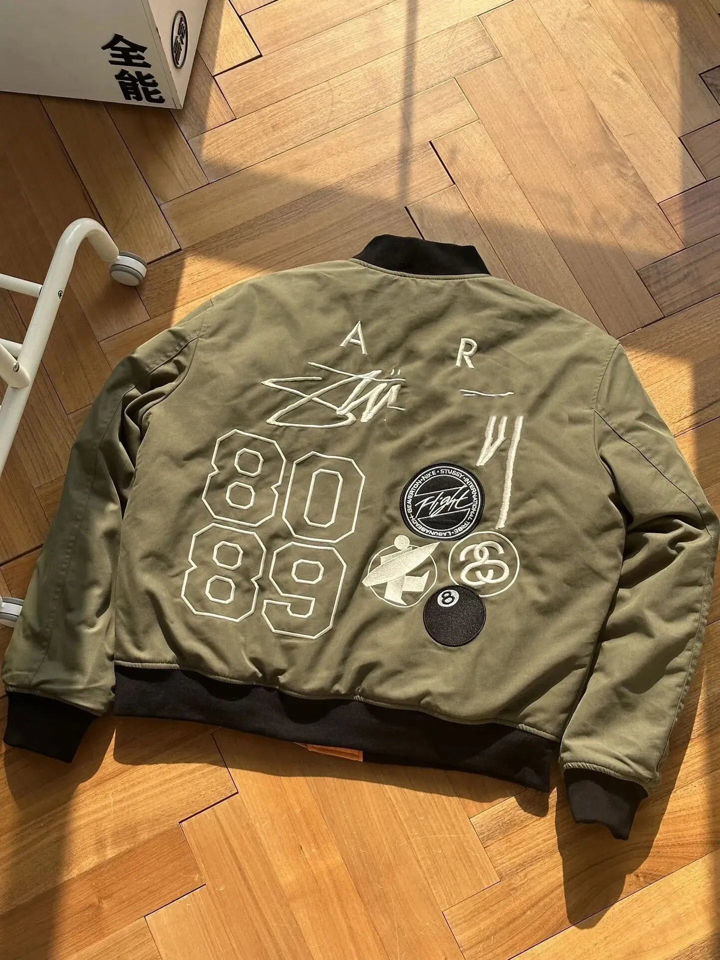 Stüssy x Nike x Beaverton Flight 80/89 Black Bomber Jacket - 11