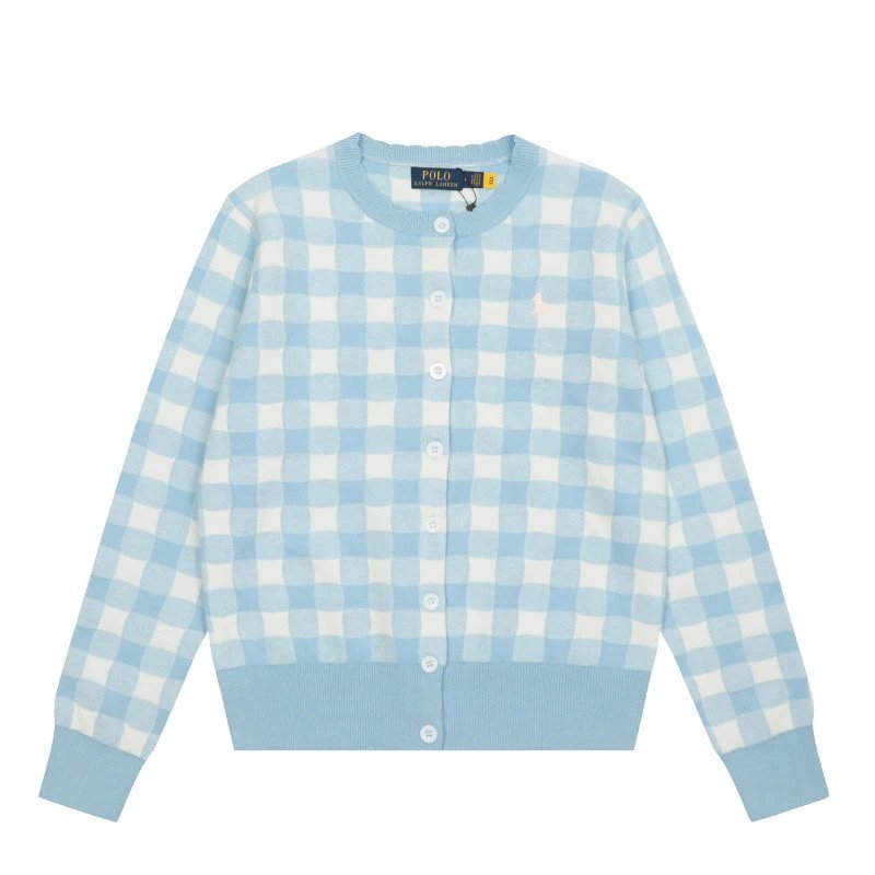 Ralph Lauren Check Jacquard Embroidery Knit Cardigan photo 3