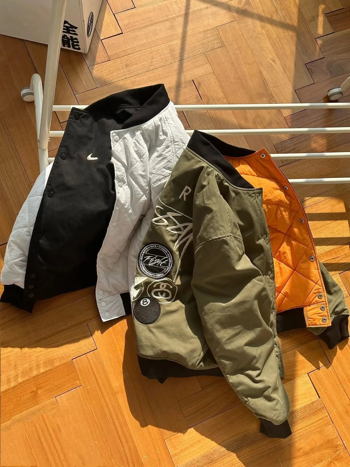 Stüssy x Nike x Beaverton Flight 80/89 Black Bomber Jacket - 5