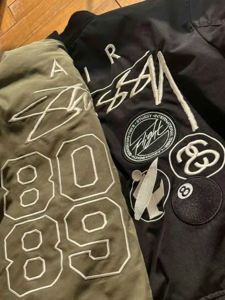 Stüssy x Nike x Beaverton Flight 80/89 Black Bomber Jacket - 16