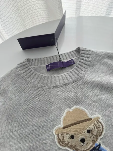 Ralph Lauren Polo Bear Embroidered Cream Sweater - 12