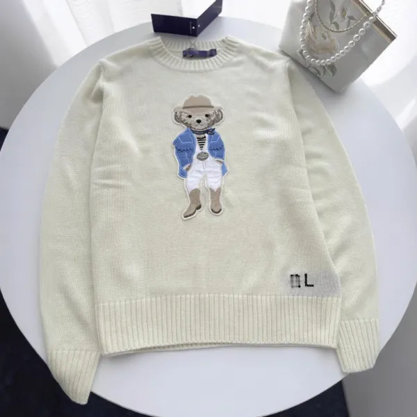 Ralph Lauren Polo Bear Embroidered Cream Sweater - 1