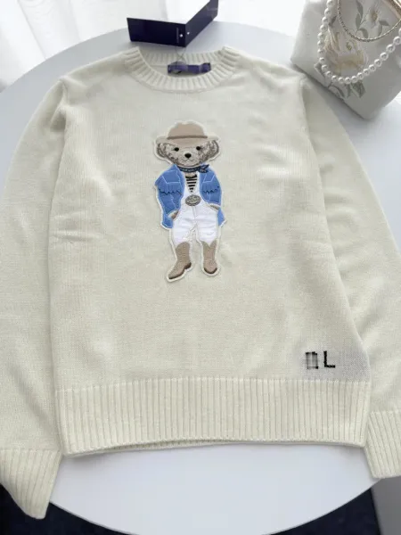 Ralph Lauren Polo Bear Embroidered Cream Sweater - 6