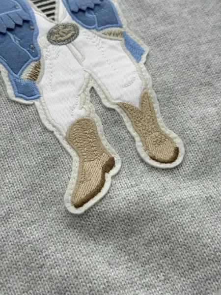 Ralph Lauren Polo Bear Embroidered Cream Sweater - 9