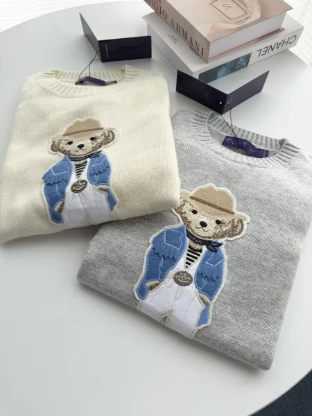 Ralph Lauren Polo Bear Embroidered Cream Sweater - 4