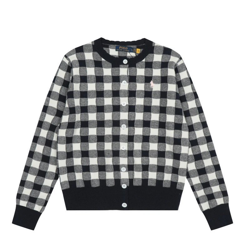 Ralph Lauren Check Jacquard Embroidery Knit Cardigan photo 2