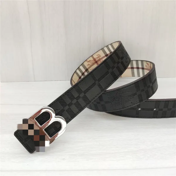 Burberry TB Monogram Check Reversible Belt Black - 6