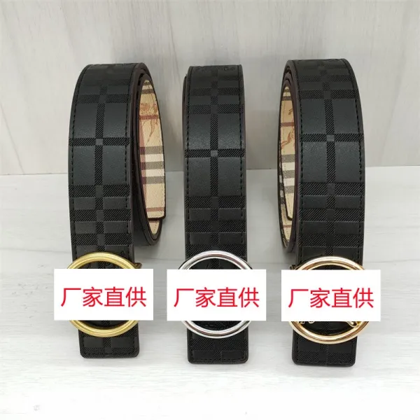 Burberry TB Monogram Check Reversible Belt Black - 15