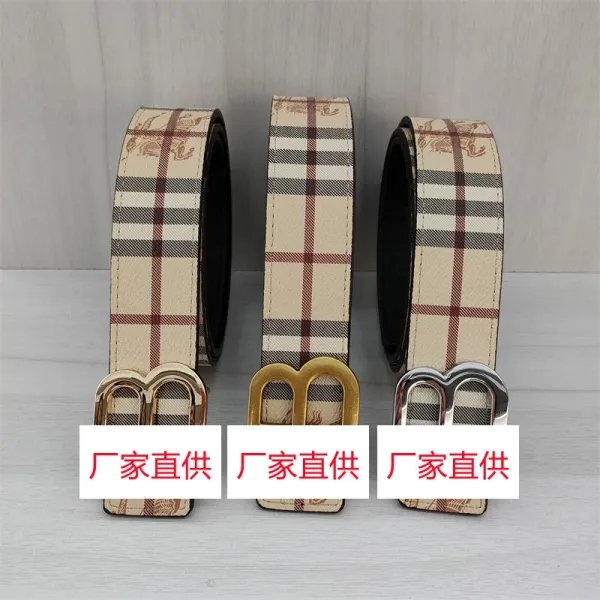 Burberry TB Monogram Check Reversible Belt Black - 17