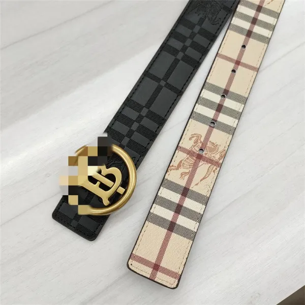 Burberry TB Monogram Check Reversible Belt Black - 7