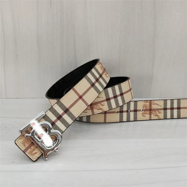Burberry TB Monogram Check Reversible Belt Black - 3