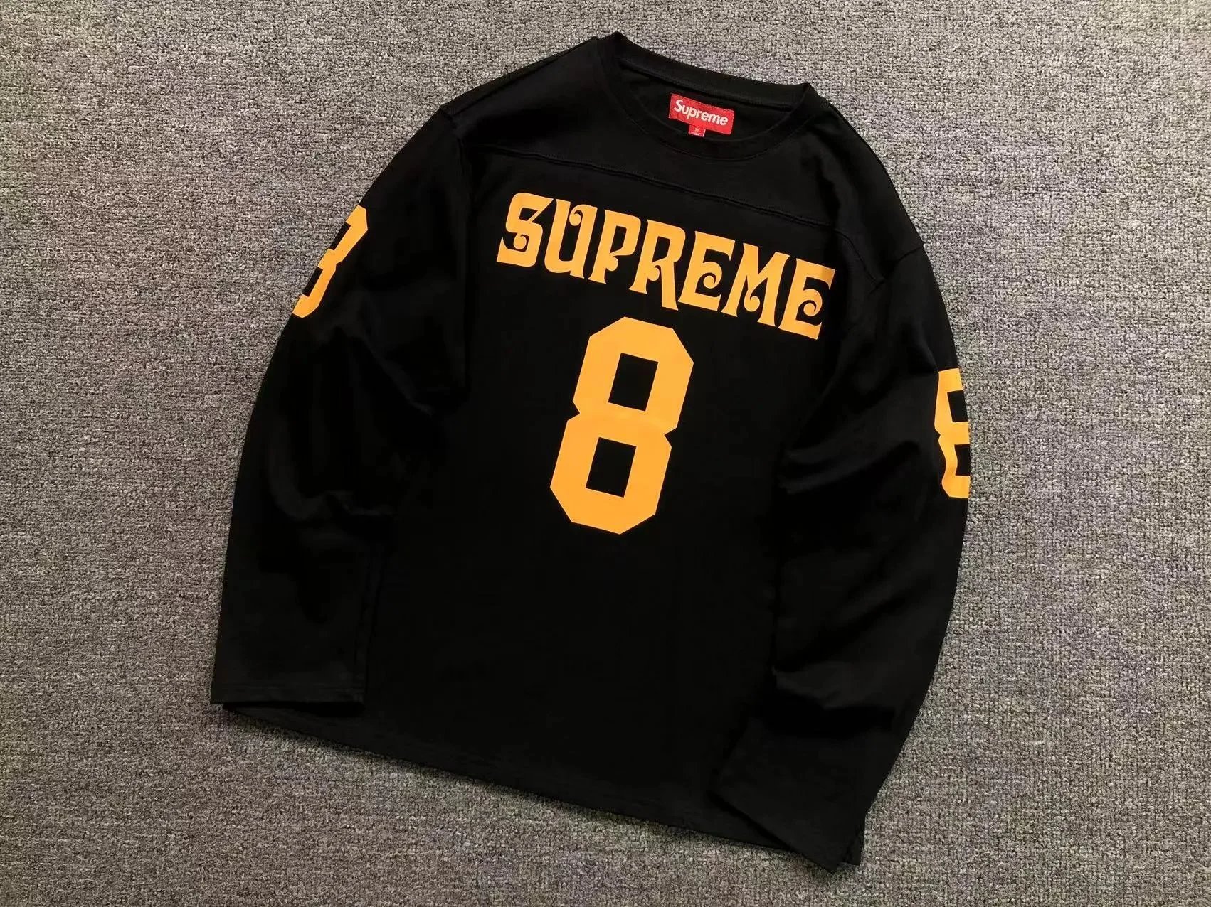 E589# Long Sleeve Soccer Jersey, Black