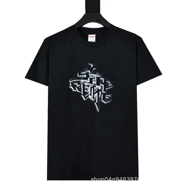 Supreme Spray Paint Logo Black T-Shirt - 1