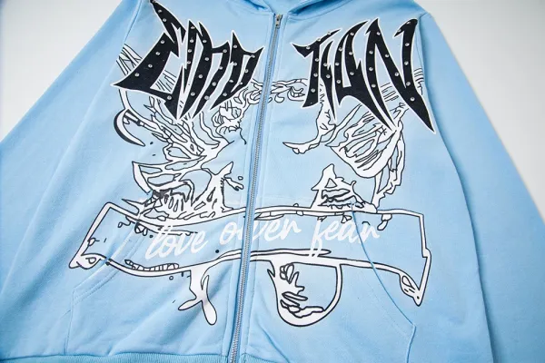 Mixed Emotion Crystal-Embroidered Windbreaker Black Jacket - 14