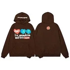 Play Comme des Garçons x Heart Hearts With You Brown Hoodie - 1