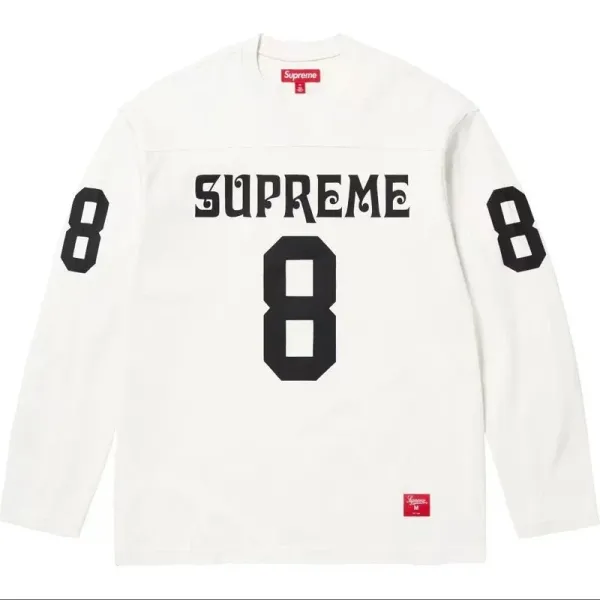 Supreme Number 8 Jersey White Long-Sleeve Jersey - 1