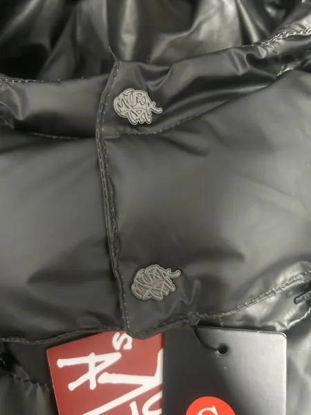 Philipp Plein x Handprint Down Jacket Army Green with Neon Green Prints - 8