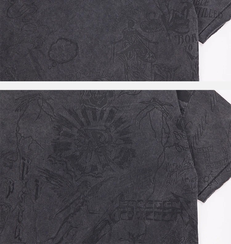 Design Sketchbook Print Washed Black T-Shirt - 16