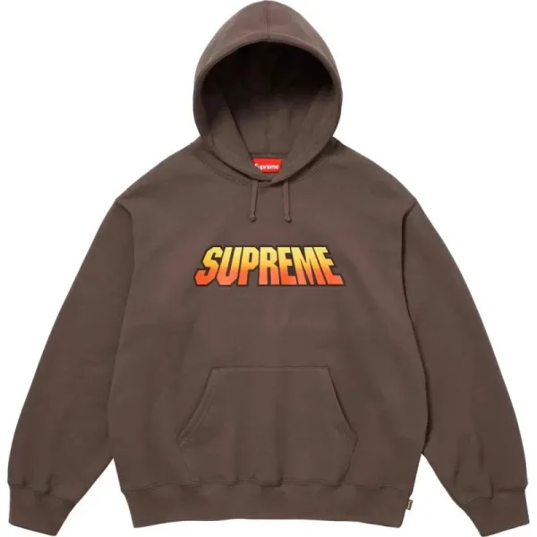 Supreme Gradient Logo Hoodie Brown - 1