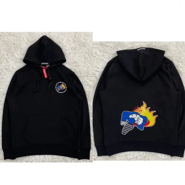 Supreme x Marvel The Punisher Hoodie Black - 1
