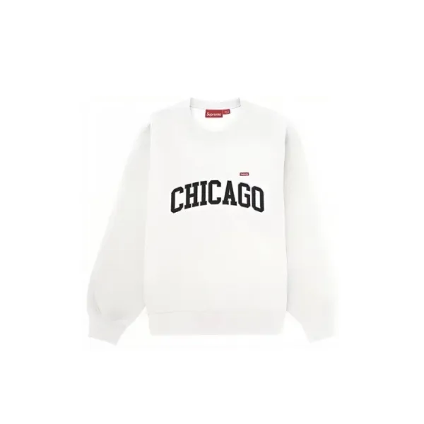 Supreme Chicago Arch Logo Crewneck Sweatshirt White - 1