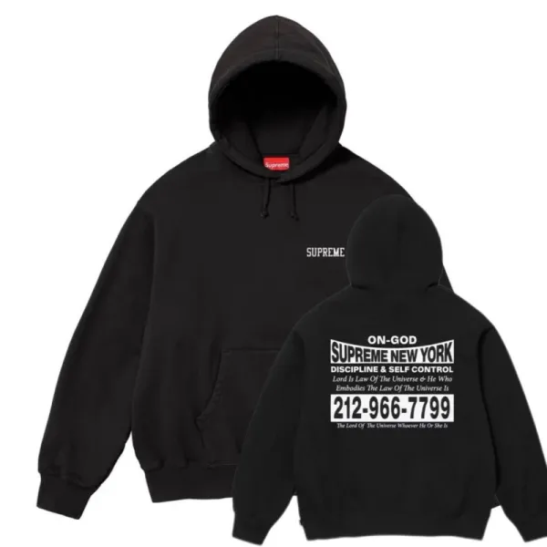 Supreme On-God Hoodie Black - 1