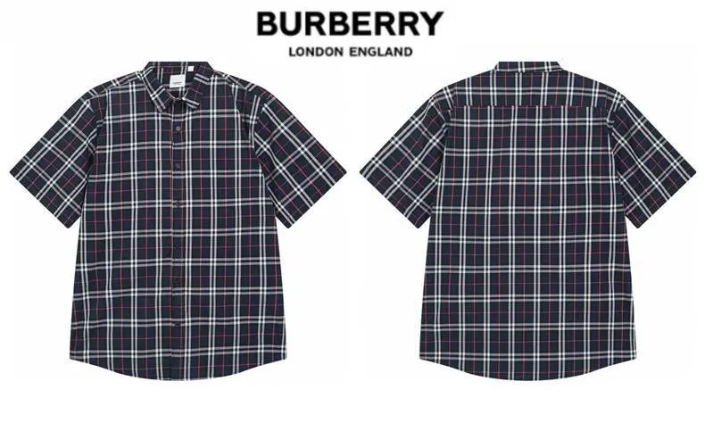 Burberry Classic Check Shirt Navy Red Gray - 18