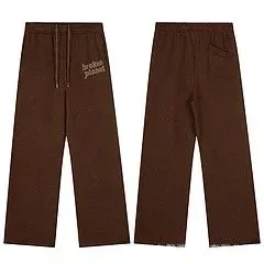 Design Embroidered Sweatpants Brown - 1