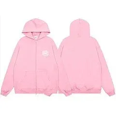 Design Zip-Up Hoodie Pink Hoodie - 1