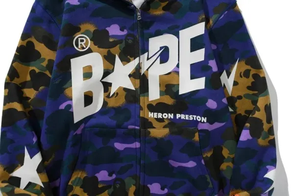 A Bathing Ape x Heron Preston Shark Camo Hoodie - 10