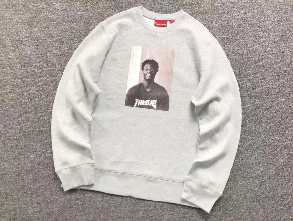 Supreme x Thrasher肖像印花灰色卫衣 - 1