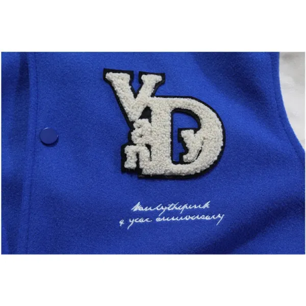 V&D Varsity Jacket Black and Beige Outerwear - 9