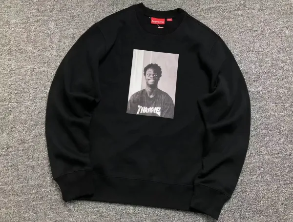Supreme x Thrasher肖像印花黑色卫衣 - 1