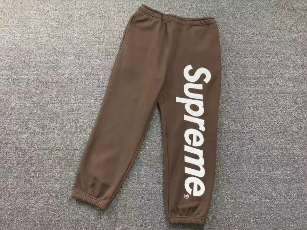 Supreme Logo Sweatpants Brown - 1