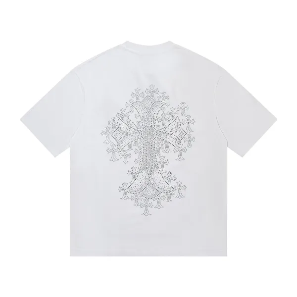 Chrome Hearts Cross Embroidery White T-Shirt - 1