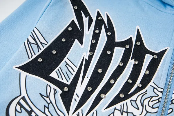 Mixed Emotion Crystal-Embroidered Windbreaker Black Jacket - 18