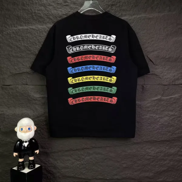 Chrome Hearts Rainbow Banner Logo Black T-Shirt - 1