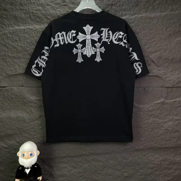 Chrome Hearts Cross Embroidered Black T-Shirt - 1