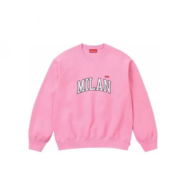 Supreme Milan Arch Logo Pink Crewneck Sweater - 1