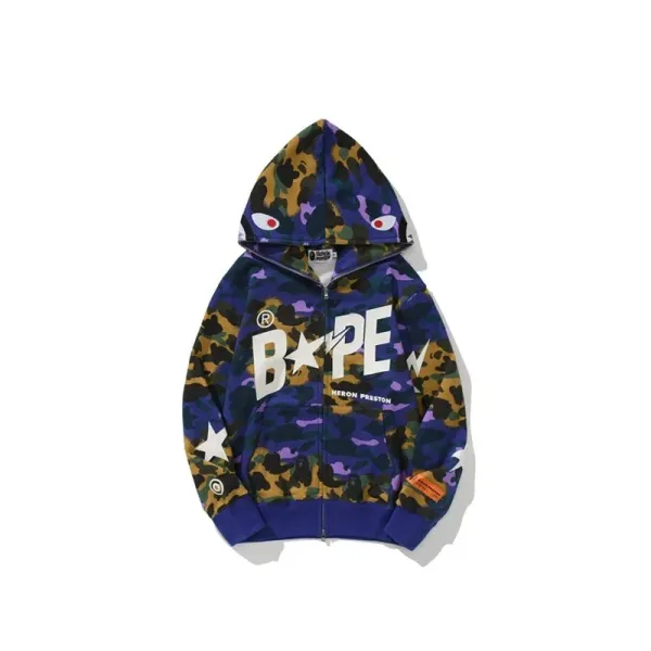 A Bathing Ape x Heron Preston Shark Camo Hoodie - 5