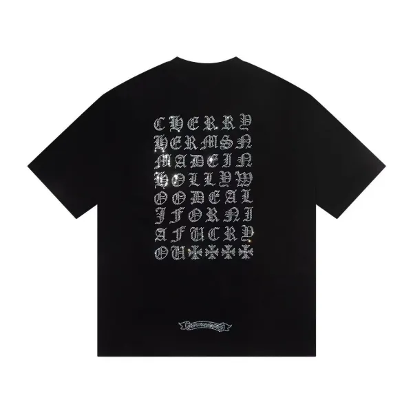 Chrome Hearts Crystal Lettering Black T-Shirt - 1