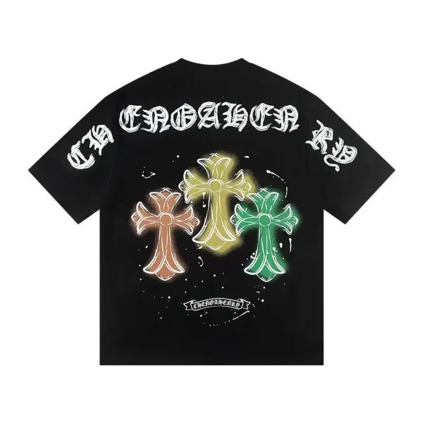 Chrome Hearts Triple Cross Spray Paint Black T-Shirt - 1