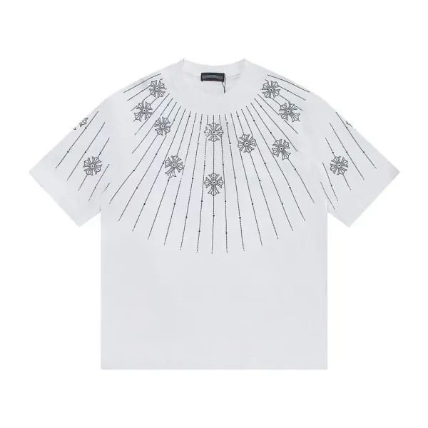 Chrome Hearts Floral Radiant Embroidered White T-Shirt - 1