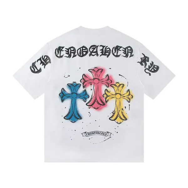 Chrome Hearts Triple Cross Spray Paint T-Shirt White - 1
