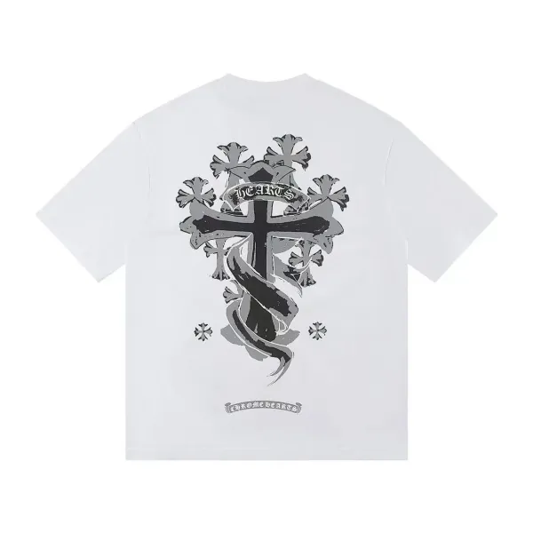 Chrome Hearts Cross Print White T-Shirt - 1
