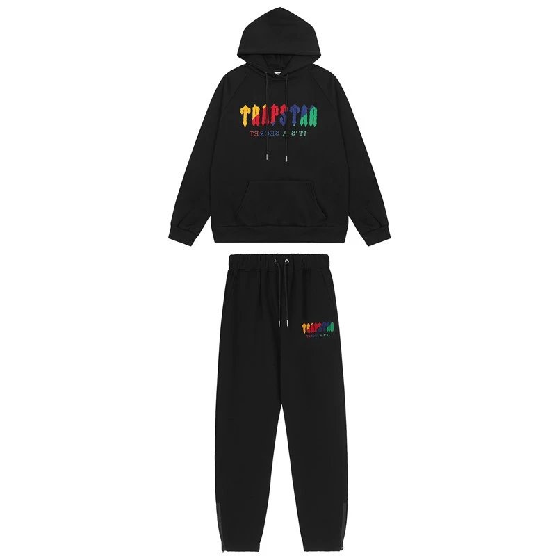Trapstar Logo Hoodie and Sweatpants Set Gray - 36