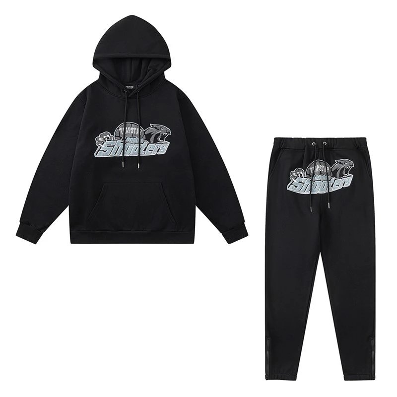 Trapstar Logo Hoodie and Sweatpants Set Gray - 42
